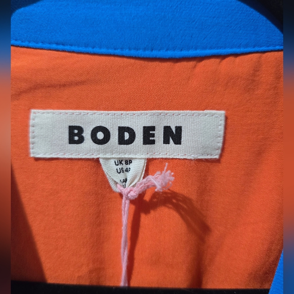 NWT Boden Pink Elsa Midi Tea Dress, Pink, Blue And Orange W/ Buttons - Picture 10 of 13